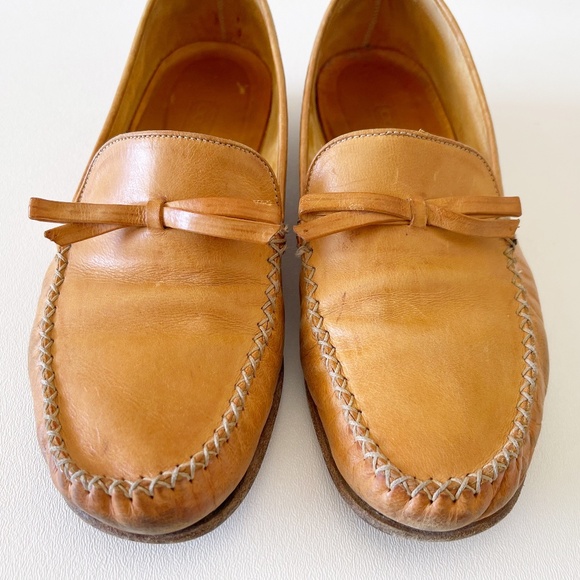 Vintage Coach Loafer Shoe Flat Leather Casual Classic Preppy Minimalist Tan 8.5 - Picture 11 of 11